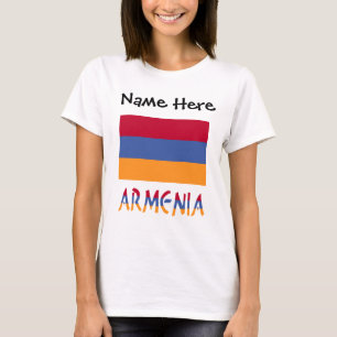 Camiseta Bandeira Armênia Armênia Personalização Preta