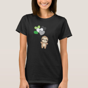 Camiseta Bandeira Aromântica Balão Corações Orgulho Lgbtq P