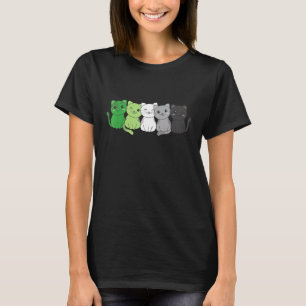 Camiseta Bandeira Aromântica Orgulho Não Binário LGBTQ Gato