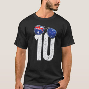 Camiseta Bandeira Australiana Número 10 Jogador de Futebol