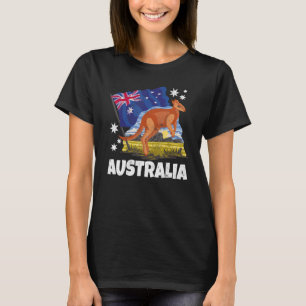 Camiseta Bandeira Australiana Patriótica Cangaroo Austrália
