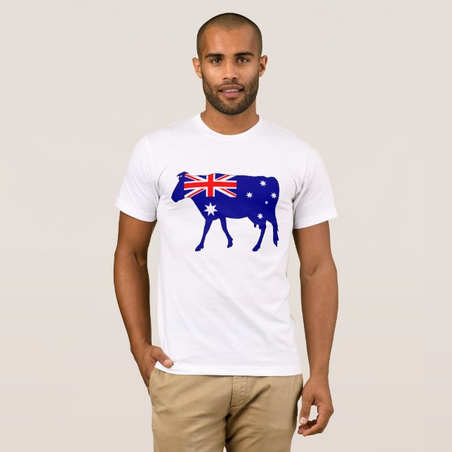 Camiseta Bandeira australiana - vaca (Frente Completa)