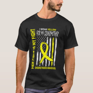 Camiseta Bandeira Avó Conscientização Endometriose Amarela 