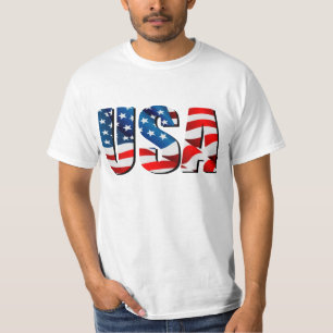 Camiseta Bandeira azul-branca patriótica americana american