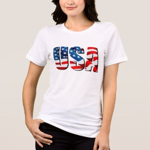 Camiseta Bandeira azul-branca patriótica americana american