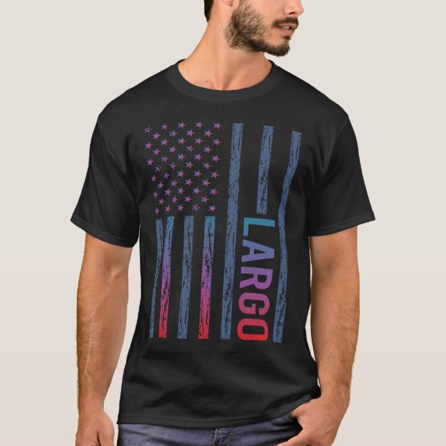 Camiseta Bandeira Azul Vermelha - Largo (Frente)