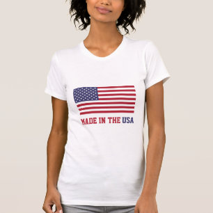 Camiseta Bandeira Azul Vermelho Patriótico, Estrelas E Ban