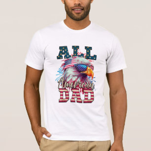 Camiseta Bandeira Bald Eagle USA - Pai Americano 4 de julho