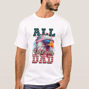 Camiseta Bandeira Bald Eagle USA - Pai Americano 4 de julho