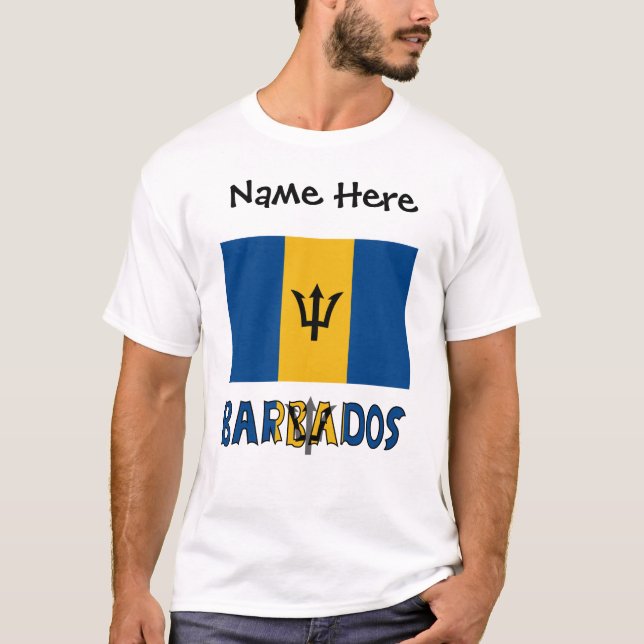 Camiseta Bandeira Barbados Personalizada (Frente)