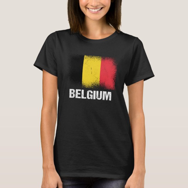 Camiseta Bandeira belga Bélgica (Frente)