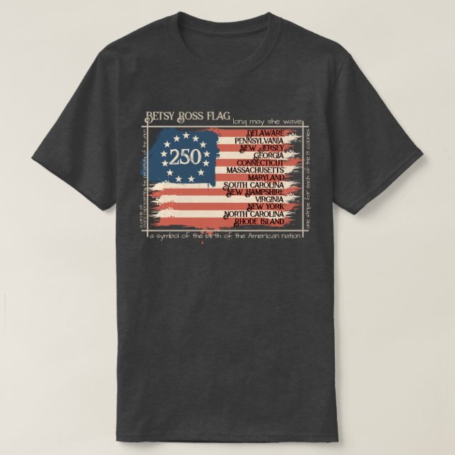 CAMISETA BANDEIRA BETSY ROSS 250 (Frente do Design)