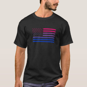 Camiseta Bandeira Bissexual Americana LGBTQ Orgulho Bissexu