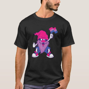 Camiseta Bandeira bissexual Gnome Heart Bi LGBTQ Orgulho Bi