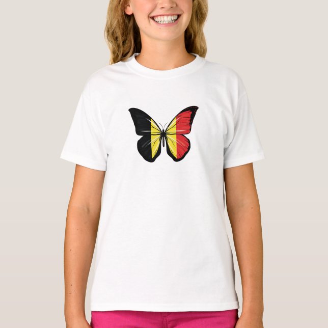 Camiseta Bandeira Borboleta Bélgica (Frente)