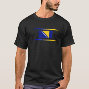 Camiseta Bandeira bosniana com luzes do espectro