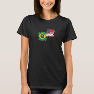 Camiseta Bandeira Brasil EUA Brasileira Americana