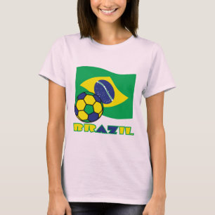 Camiseta Bandeira Brasileira Bola de Futebol Brasil