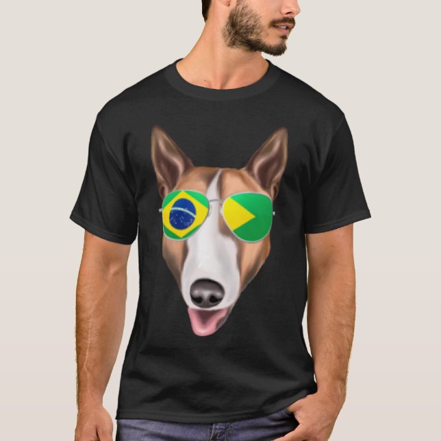 Camiseta Bandeira brasileira Bull Terrier Cachorro Brasil (Frente)