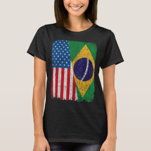 Camiseta Bandeira brasileira metade dos Estados Unidos torc