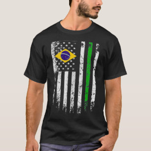 Camiseta Bandeira brasileira    TPride Brasil EUA Tee G