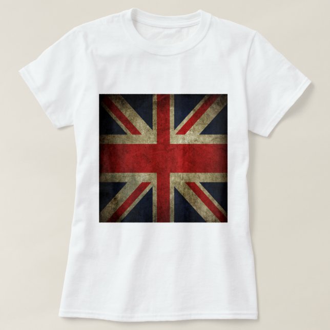 Camiseta Bandeira britânica BRITÂNICA de Union Jack da (Frente do Design)