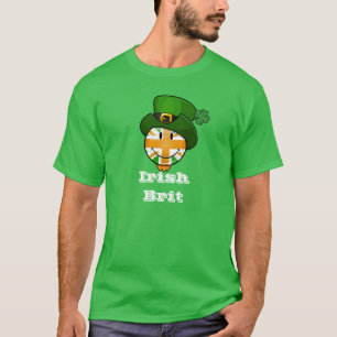 Camiseta Bandeira britânica da cor irlandesa feliz no