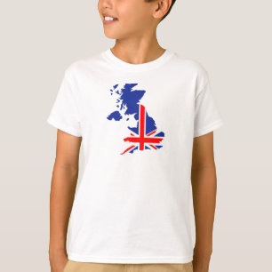 Camiseta Bandeira BRITÂNICA do mapa de Grâ Bretanha