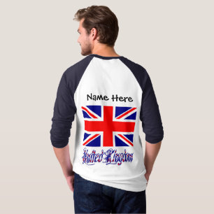 Camiseta Bandeira Britânica do Reino Unido Personalização P