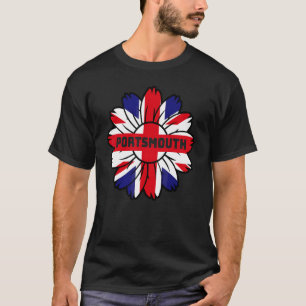 Camiseta Bandeira Britânica Inglaterra Reino Unido Girassol