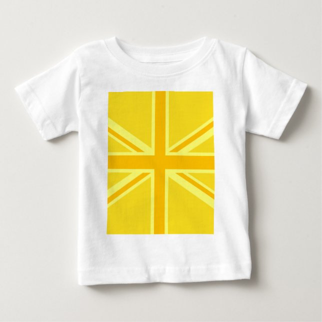 Camiseta bandeira britânica Jack Union muito amarela (Frente)