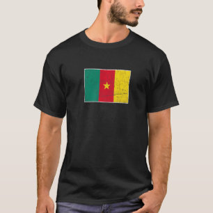 Camiseta Bandeira Camarões com Vintage Cameroonian National