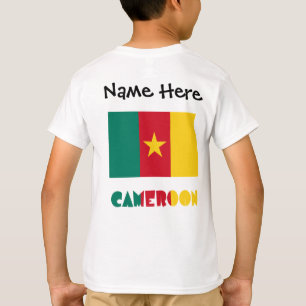Camiseta Bandeira Cameroonesa Camarões Personalização Preta