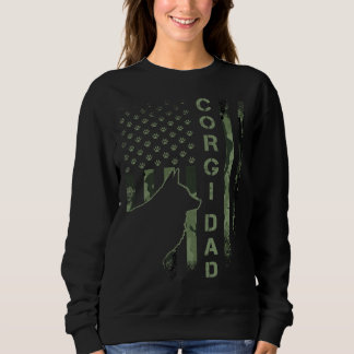 Camiseta Bandeira Camuflada EUA Vintage Orgulhoso Pai Corgi