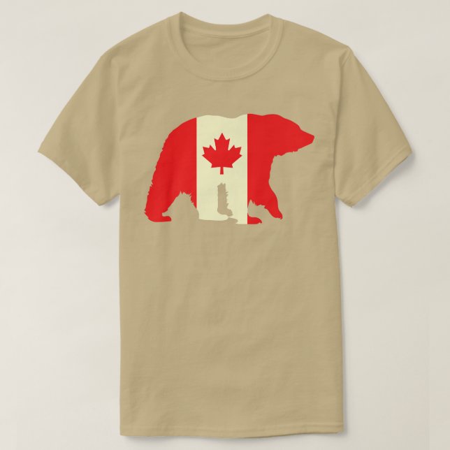 Camiseta Bandeira Canadense Bear Canada Lover Canadian Root (Frente do Design)