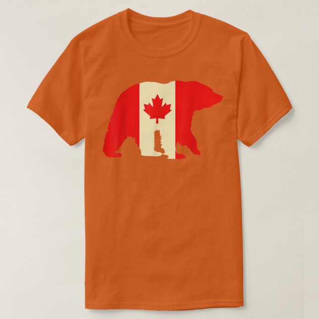 Camiseta Bandeira Canadense Bear Canada Lover Raízes Canade (Frente do Design)