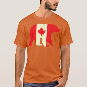 Camiseta Bandeira Canadense Bear Canada Lover Raízes Canade