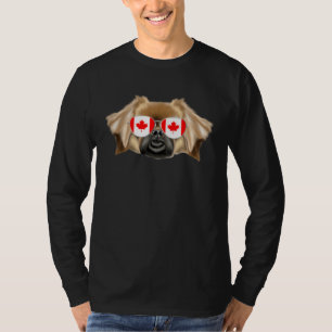 Camiseta Bandeira Canadense Cão Spaniel Tibetano Canadá Bol