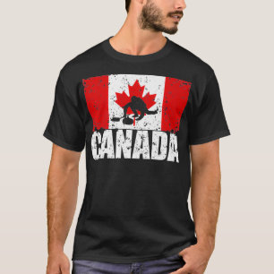 Camiseta Bandeira Canadense Curler Para O Dia Do Canadá