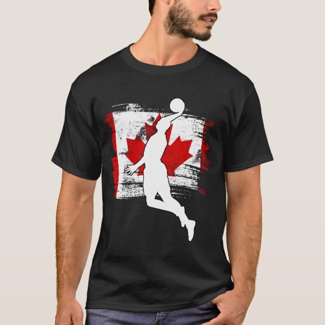 Camiseta Bandeira canadense de Canadá do basquetebol que (Frente)