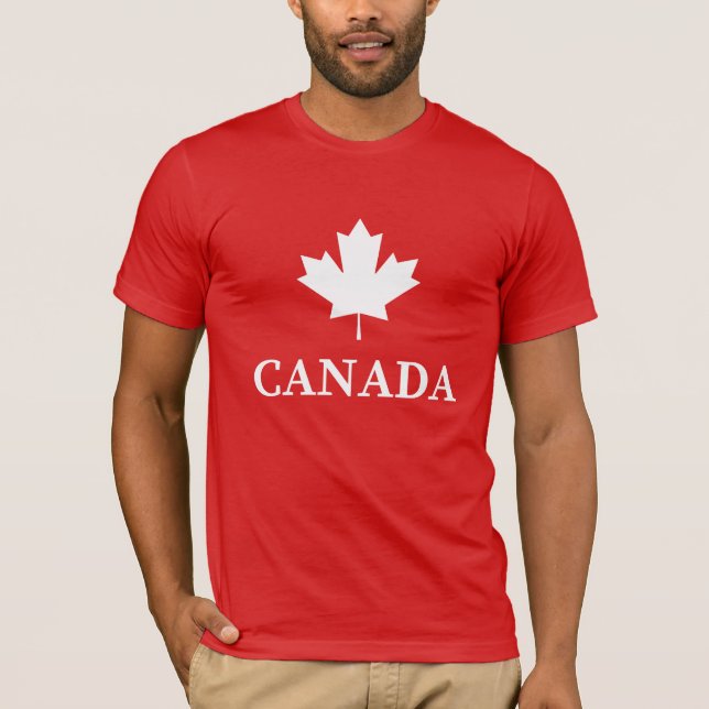 Camiseta Bandeira Canadense Folha de Bordo do Canadá (Frente)