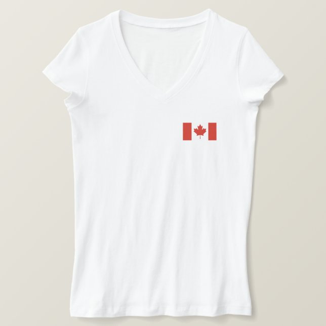 Camiseta Bandeira Canadense Patriótica (Frente do Design)