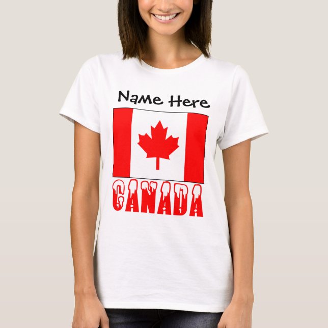 Camiseta Bandeira canadense personalizada (Frente)