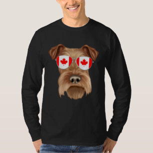 Camiseta Bandeira Canadense Terrier Irlandês Canadá Bolso