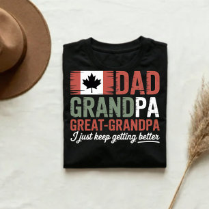 Camiseta Bandeira canadense vintage Pai Bisavô  
