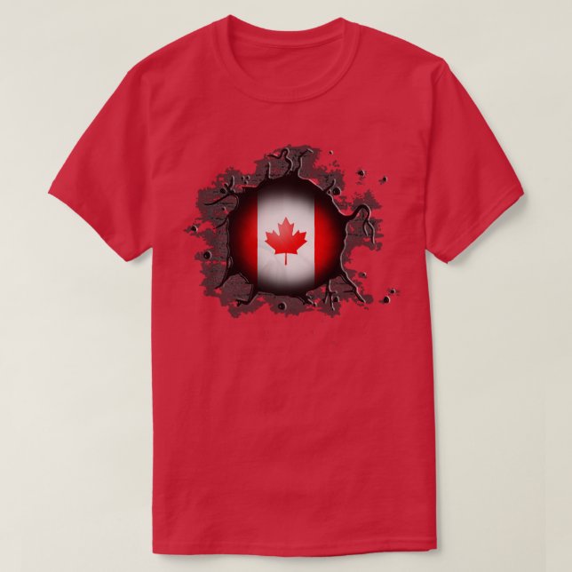 Camiseta Bandeira Canadiana do Dia da rua (Frente do Design)