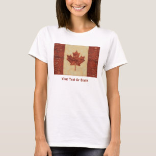 Camiseta Bandeira Canadiana No Latido De Nascimento Interio