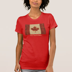 Camiseta Bandeira Canadiana No Latido De Nascimento Interio