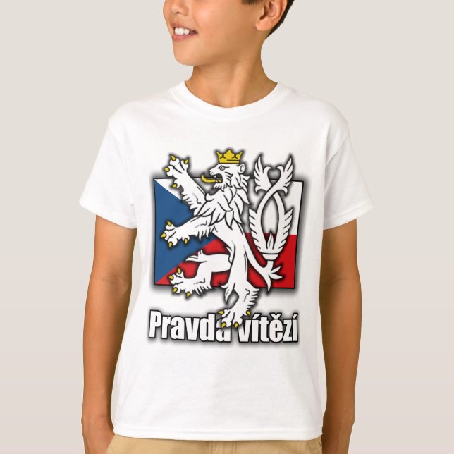 Camiseta Bandeira Casaco de Armas na Lion Checa (Frente)