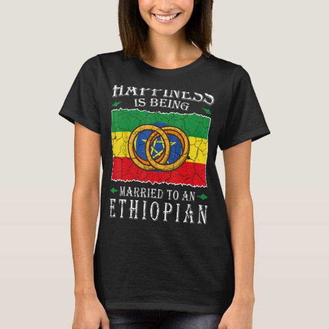 Camiseta Bandeira Casamento Etíope Casada (Frente)